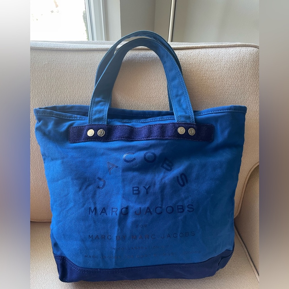 Marc Jacobs Collab with Marc by Marc Jacobs Vibrant Blue Canvas Tote